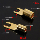 Espada audio 0GA/plateado oro terminal 2GA /4GA /6GA /8GA/10GA de la encrespadura