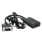 Varón de VGA a HDMI 1080P HD + adaptador video del convertidor del TV HDTV audio con el cable