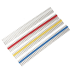 40 coloreados fija la sola fila Pin Header Male Connector Strip recto de 2.54m m para Arduino