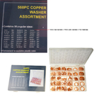 568pcs 30 clasifica el equipo plano de cobre métrico IMPA813080 de Ring Washer Gaskets Assortment Set