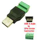 Varón o conector hembra del USB al adaptador de 5 Pin Screw Terminal Blocks Connector