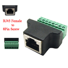 RJ45 conector hembra 8P8C a 8 Pin Screw Terminal Block Adapter para la solución del CCTV Vedio