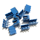 Los bloques de terminales enchufables 5.08m m de espaciamiento azules de tornillo del PWB tapan + Pin Header de ángulo recto