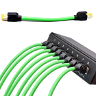 El cable de cadena M12 de la fricción flexible a la red de Ethernet del conector del enchufe RJ45 telegrafía al carcelero de la haz de cables Cat6