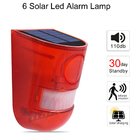 Lámpara roja de la alarma solar del sensor de movimiento que advierte la prenda impermeable ligera sana para la granja Warehouse del jardín