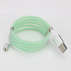 Pin LED de Pogo que enciende la cuerda en espiral de carga magnética luminosa el 100cm del cable del USB