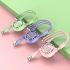 El tipo de carga rápido datos del cable USB de C 5A carga el cordón líquido los 20cm al 100cm extractables del silicón