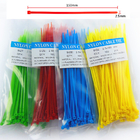 lazos de empaquetado de autoretención de nylon plásticos coloridos de la cremallera del alambre del cable de 2.5m m x de 150m m