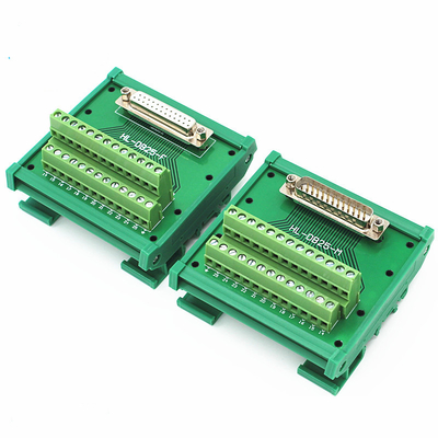 DB25 Conectores de extremo único D Sub 25 Pin Terminal Bloque de la tabla de ruptura DIN Rail montaje