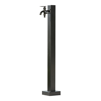 Jardín Negro Bibcock Grifos de agua de acero inoxidable Tubo de apoyo Sqaure Riego de postes 93cm de altura
