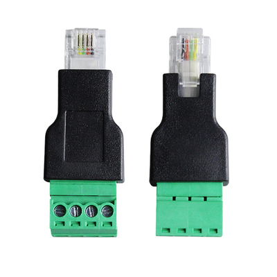 Enchufes modulares del conector macho de RJ11 6P4C a 4 Pin Screw Terminal Blocks Adapter