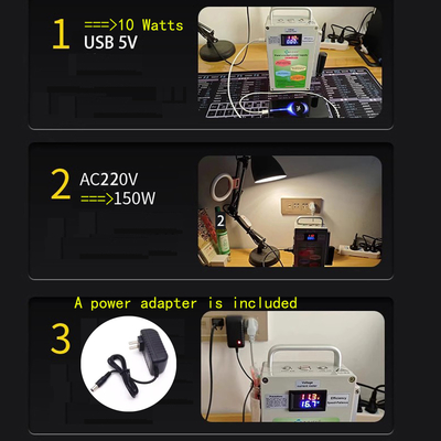 Generador de manivela de mano USB 5V Banco de energía para teléfonos móviles AC 220V 150W Estación de energía de emergencia