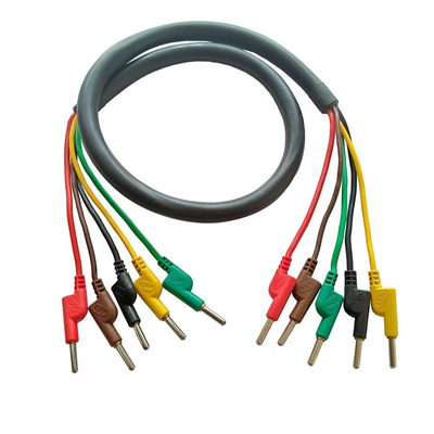 Prueba de energía de 4 mm Plug de plátano Cable multimétrico con cubiertas protectoras Resiste alto voltaje hasta 3 kV