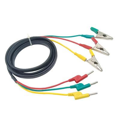 Prueba de energía de 4 mm Plug de plátano Cable multimétrico con cubiertas protectoras Resiste alto voltaje hasta 3 kV