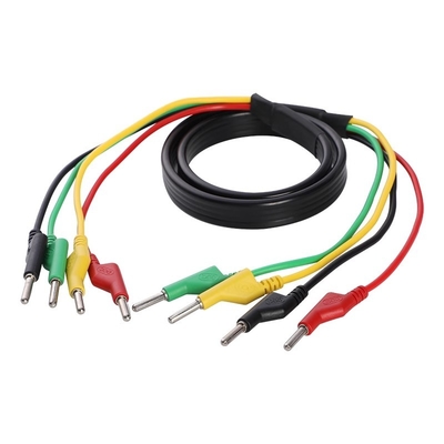 Prueba de energía de 4 mm Plug de plátano Cable multimétrico con cubiertas protectoras Resiste alto voltaje hasta 3 kV