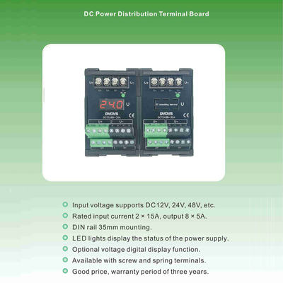 Display digital DC 24V 8 vías Fuente de alimentación cableado Distribución de divisores de terminales Bloques de escape