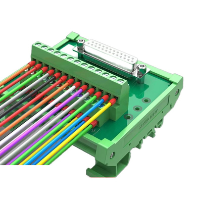 DB25 Conectores de extremo único D Sub 25 Pin Terminal Bloque de la tabla de ruptura DIN Rail montaje