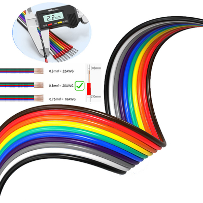 10Pin 20AWG 0.5mm2 Jumper Wire Fork Ferrules terminales de conexión de cable 5 Amperios Corriente 20cm 30cm 50cm 100cm