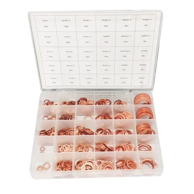 286pcs 30 clasifica el equipo plano de cobre métrico IMPA813080 de Ring Washer Gaskets Assortment Set