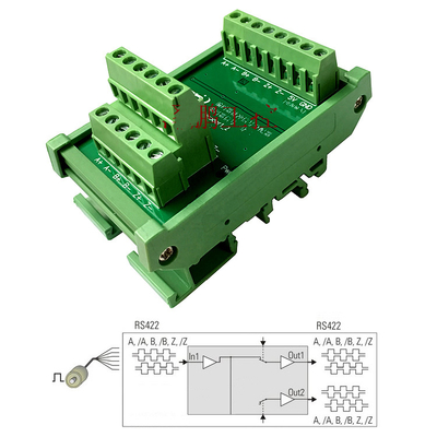 1 en 2 Servo Encoder Distribuidor de señales de pulso Hub 5V TTL / RS422 Salida de señal diferencial