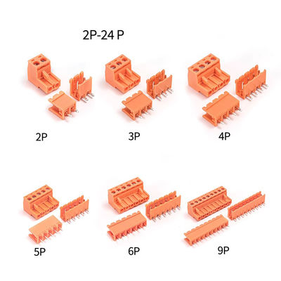Los bloques de terminales enchufables de tornillo del PWB de la echada de la naranja 5.08m m tapan + Pin Header Socket