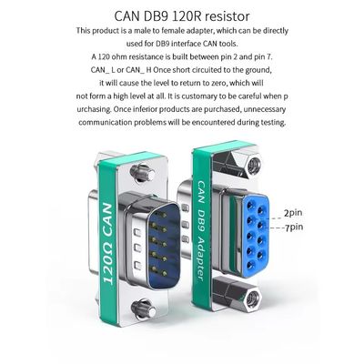 DB9 Conector de conexión de bus CAN de conversión de bus masculino a femenino Puerto de serie Integrado 120 ohm Resistencia terminal 1