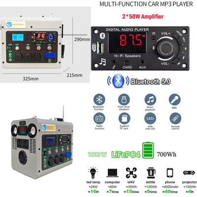 Generador de manivela manual de 1000 vatios Reproductor multimedia Banco de energía manual exterior Dinamo luz de emergencia