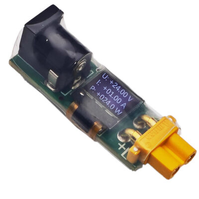 Adaptador DC de 5-30V 10A a XT30 Hembra con Medidor de Potencia Bidireccional, Voltaje de Batería, Corriente y Pantalla LED para Modelos RC