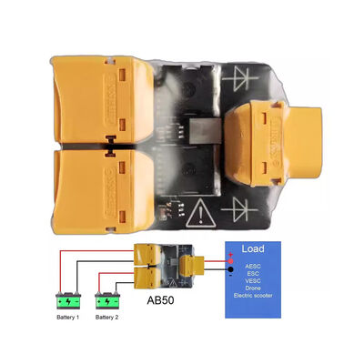 Adaptador de carga de batería dual con conector XT60 y placa paralela con conmutación automática para batería LiPo de dron RC