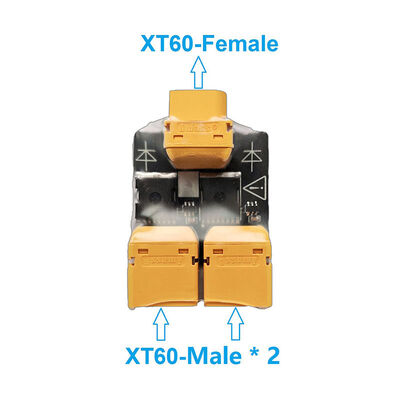 Adaptador de carga de batería dual con conector XT60 y placa paralela con conmutación automática para batería LiPo de dron RC