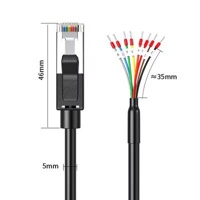 RJ45 RJ48 RJ50 RJ11 RJ12 Conector para 485 422 RJ45 a 232 Línea de transmisión de datos por cable