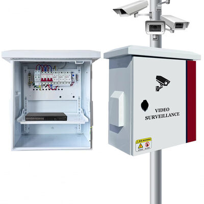 Casilla de acero galvanizado con cámara de videovigilancia con capa de revestimiento