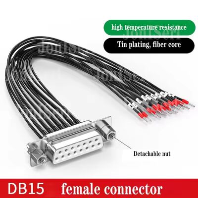 Cable de conector DB15/DB9/DB25 con número de tubo 26AWG 15Pin Puerto de serie de doble cable blindado