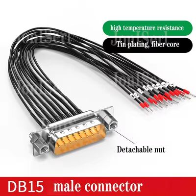 Cable de conector DB15/DB9/DB25 con número de tubo 26AWG 15Pin Puerto de serie de doble cable blindado