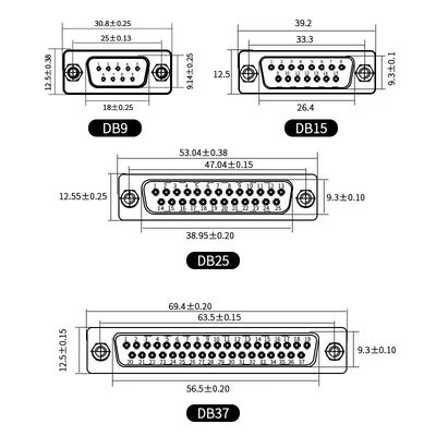 Cable de conector DB15/DB9/DB25 con número de tubo 26AWG 15Pin Puerto de serie de doble cable blindado