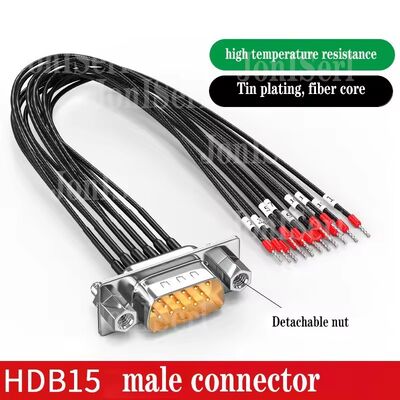 Cable de conector DB15/DB9/DB25 con número de tubo 26AWG 15Pin Puerto de serie de doble cable blindado