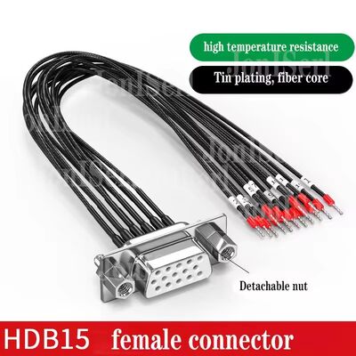 Cable de conector DB15/DB9/DB25 con número de tubo 26AWG 15Pin Puerto de serie de doble cable blindado
