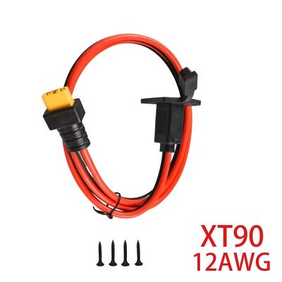 100cm 12 AWG XT60 Panel de montaje de cable XT90 de cable masculino a femenino Generador solar / batería LiPo / adaptador de drones FPV