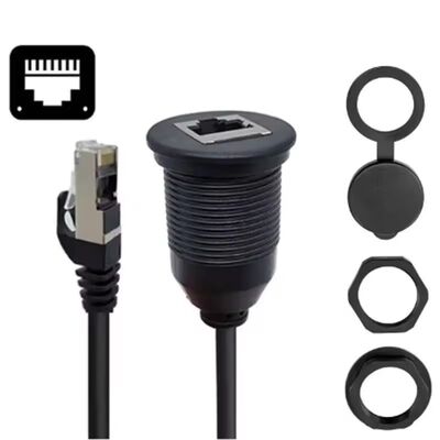 Cat6 Ethernet RJ45 de red impermeable Cables de extensión de macho a hembra 1 metro