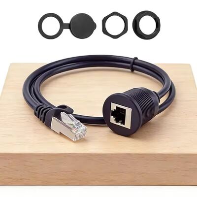 Cat6 Ethernet RJ45 de red impermeable Cables de extensión de macho a hembra 1 metro