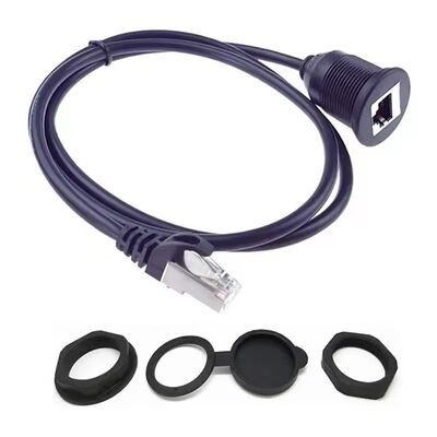 Cat6 Ethernet RJ45 de red impermeable Cables de extensión de macho a hembra 1 metro