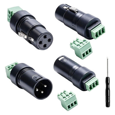 XLR 3 Pin Plug Socket to Screw Terminals Audio Breakout Converter Adaptador para altavoz Micrófono Mixer de iluminación de escenario