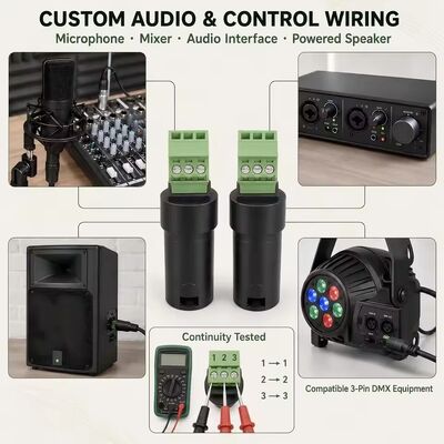 XLR 3 Pin Plug Socket to Screw Terminals Audio Breakout Converter Adaptador para altavoz Micrófono Mixer de iluminación de escenario