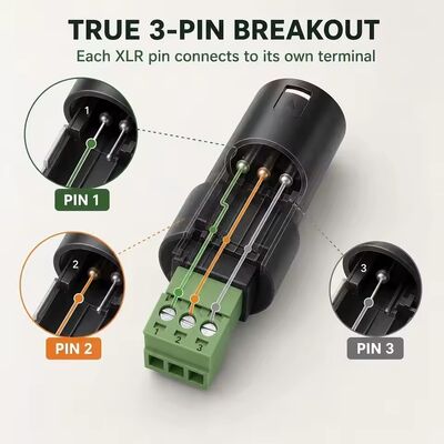 XLR 3 Pin Plug Socket to Screw Terminals Audio Breakout Converter Adaptador para altavoz Micrófono Mixer de iluminación de escenario