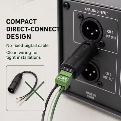 XLR 3 Pin Plug Socket to Screw Terminals Audio Breakout Converter Adaptador para altavoz Micrófono Mixer de iluminación de escenario