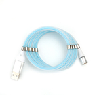 Pin LED de Pogo que enciende la cuerda en espiral de carga magnética luminosa el 100cm del cable del USB
