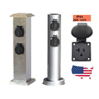 Stainless Steel Outdoor Garden In-ground Lawn Electrical Power Sockets Outlet 10A AC250V