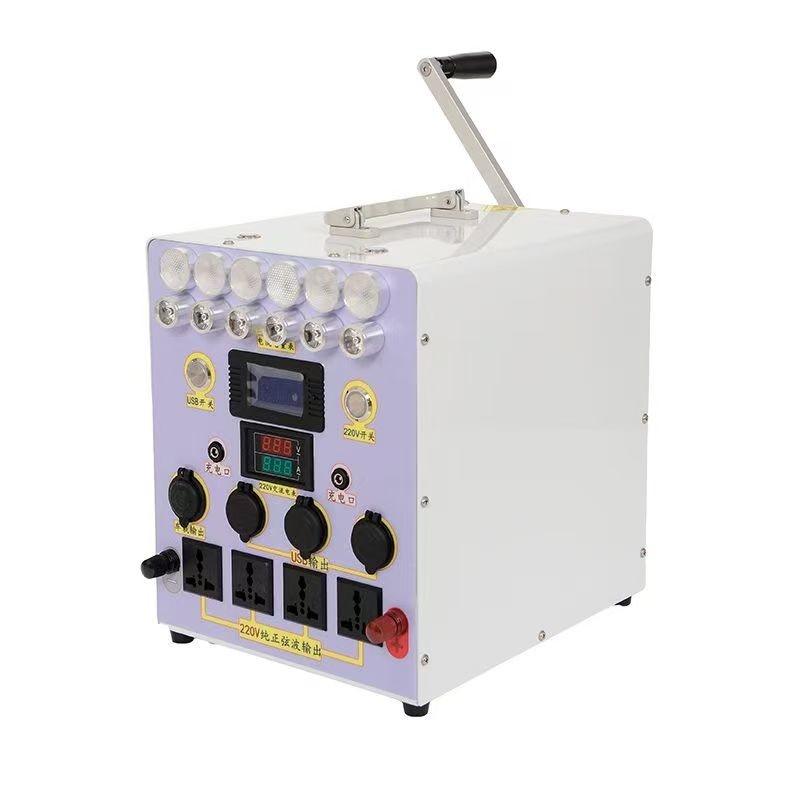 1500W 220V 12V 5V Generador de manivela manual Cargador de teléfono móvil Fuente de alimentación de respaldo para exteriores