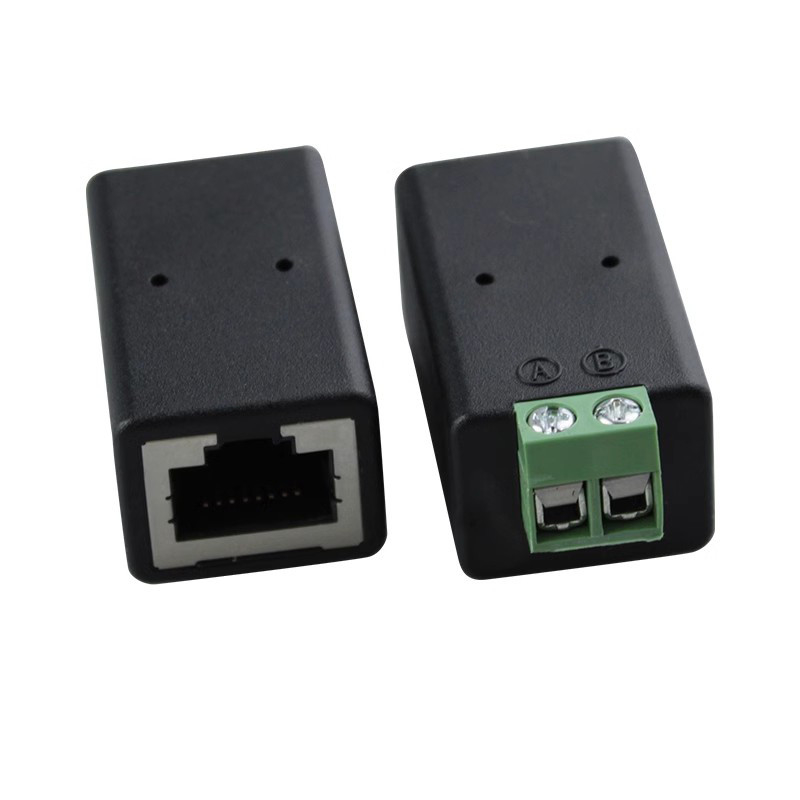 Conector femenino de red RJ45 8P8C a 2 pines RS485 Adaptador de bloques de terminales de tornillo