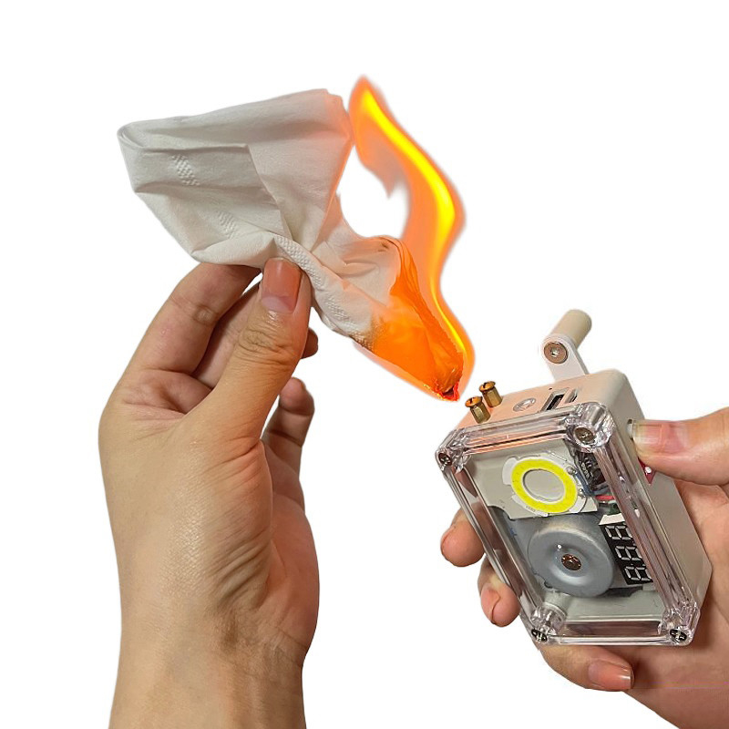 5V 2A 10W Generador de carga de manivela de mano portátil Cargador de teléfono celular Fuente de alimentación de emergencia exterior Iluminación de encendido